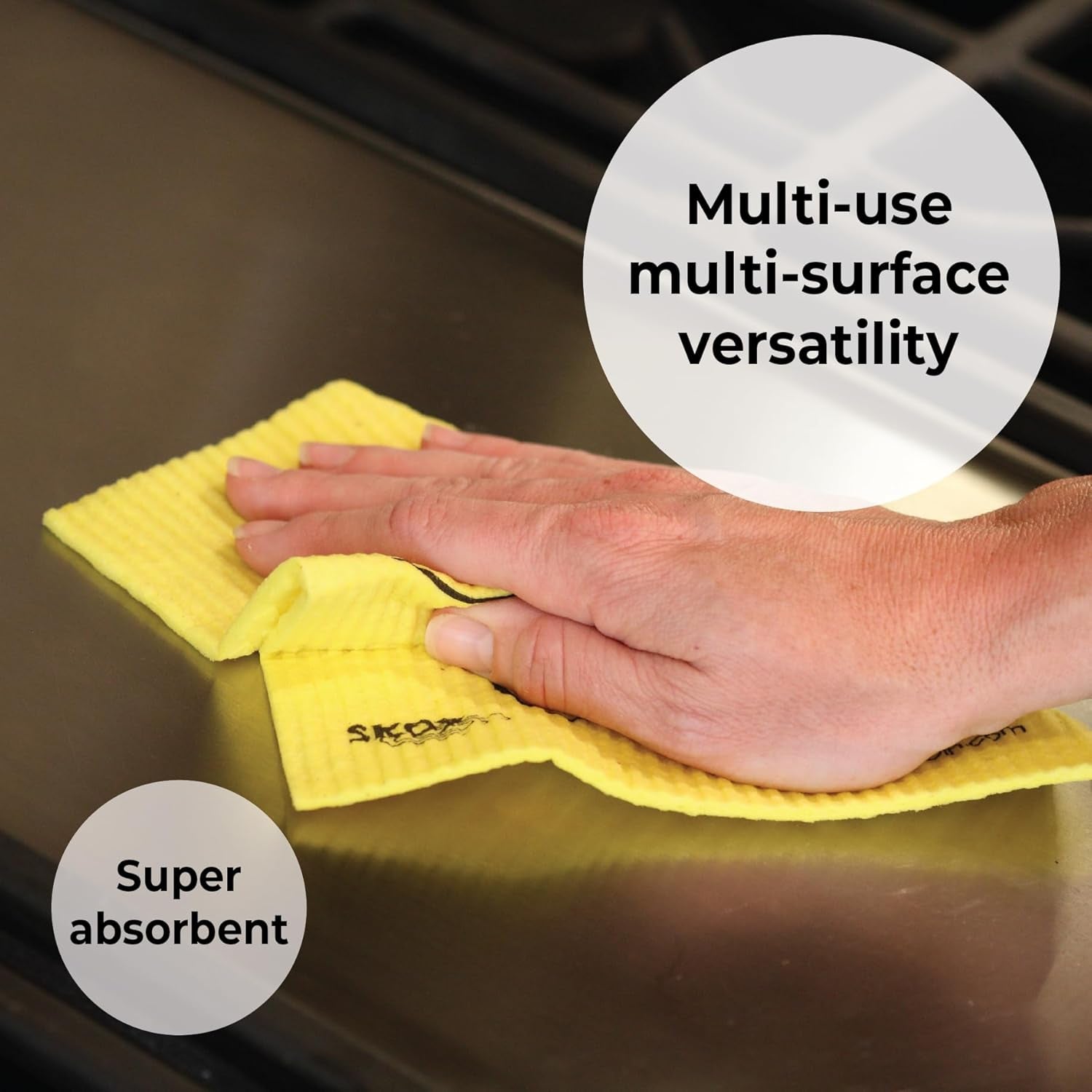 Cloth, 8-Pack Eco-Friendly and Reusable Swedish Dishcloth, for Kitchen and Household Use,Plastic-Free Packaging, Assorted Colors W/Flower Design